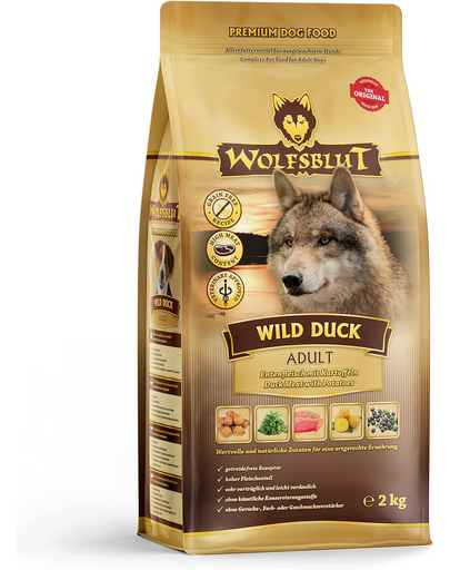 WOLFSBLUT Wild Duck Senior szárazeledel idősebb kutyáknak kacsával és burgonyával 12,5 kg