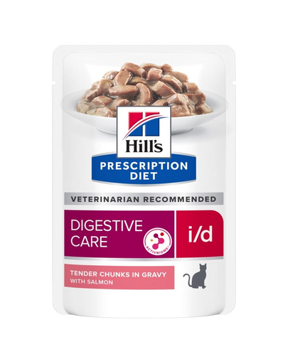 HILL'S Prescription Diet i/d Digestive Care nedves macskaeledel lazaccal 12x85g