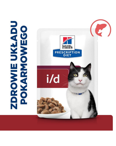 HILL'S Prescription Diet i/d Digestive Care nedves macskaeledel lazaccal 12x85g