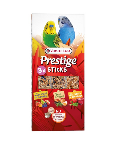 VERSELE-LAGA Prestige Sticks 3 különböző lombik kis papagájok számára 90g