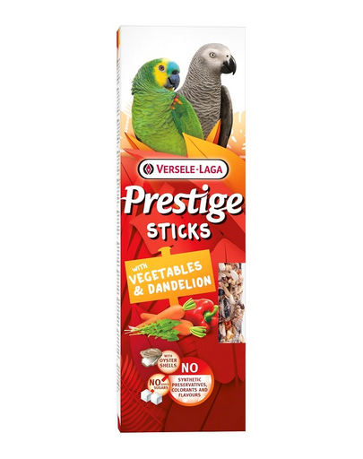 VERSELE-LAGA Prestige Sticks 2 zöldség és pitypang lombik nagypapagájok számára 140g