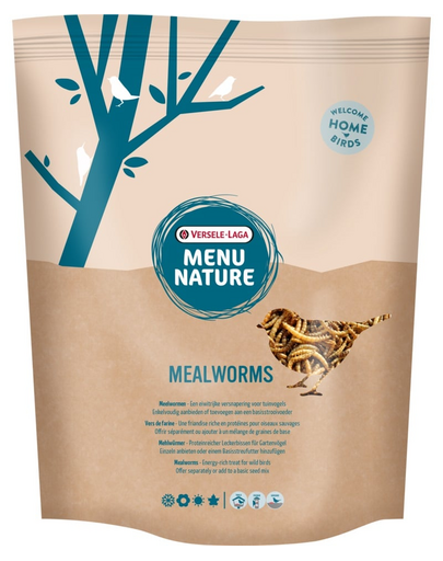 VERSELE-LAGA Menu Nature Mealworms szárított lisztférgek 300g csemege vadon élő madaraknak