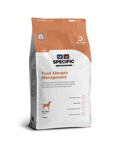 SPECIFIC Dog CDD-HY Food Allergen Management 12 kg hidrolizált eledel minden korú, táplálékallergiás kutyák számára