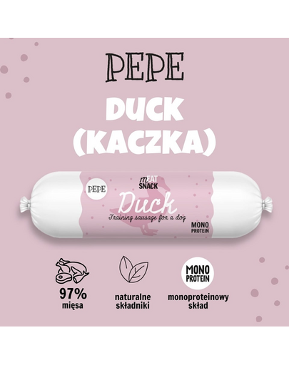 PAKA ZWIERZAKA PEPE Meat Snack Kacsa kolbász kutyáknak 200g