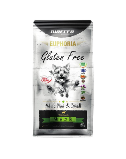 BIOFEED EUPHORIA Gluten Free Bárányhússal mini és kistestű kölyökkutyáknak 2 kg