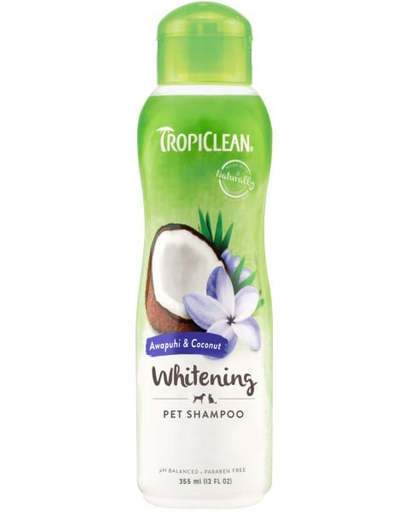 TROPICLEAN Awapuhi & Coconut Whitening Shampoo 355ml sampon fehér és világos szőrzetre kutyák és macskák számára
