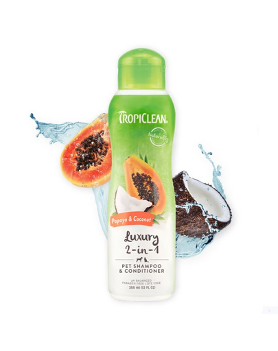 TROPICLEAN Papaya Coconut Shampoo and Conditioner 355ml