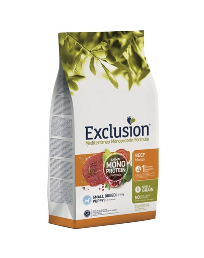 EXCLUSION MonoProtein Noble Grain puppy small breeds marhahús kölyökkutyatáp kis fajtáknak 7 kg