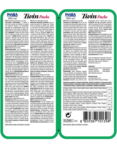 INABA Dog Twin Csirke, zöldségek húslevesben kutyáknak 2x40 g
