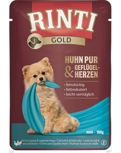 RINTI Chicken Pure&Poultry hearts Mini csirke- és baromfiszív kistestűeknek 100 g