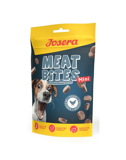 JOSERA Meat Bites Mini Chicken edzéshez való csemegék csirkével kis testű kutyák számára 70g