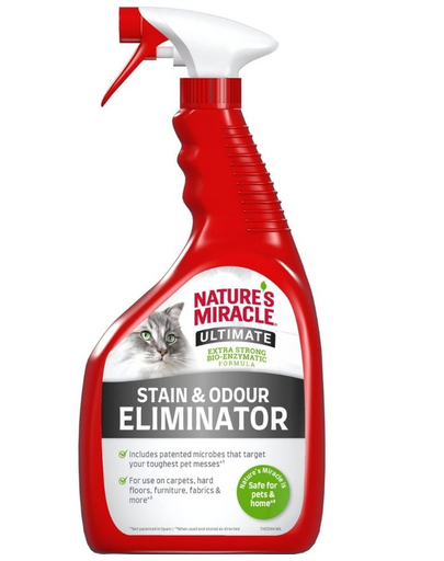 NATURE'S MIRACLE ULTIMATE Stain&Odour Remover Cat 946 ml a makacs macskapiszok eltávolításához