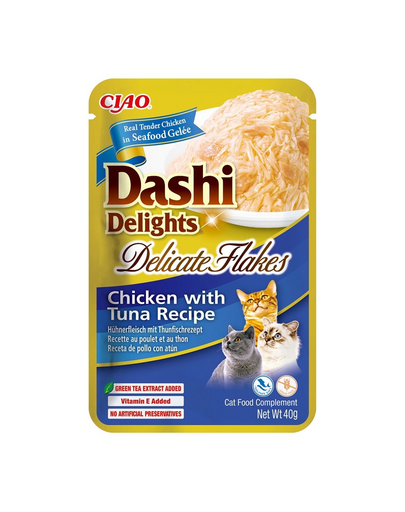 INABA Cat Dashi Delights Delicate Flakes Csirke és tonhal 40g