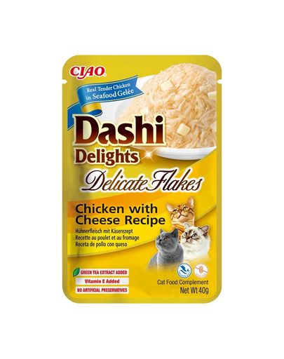 INABA Cat Dashi Delights Delicate Flakes Csirke és sajt 40g