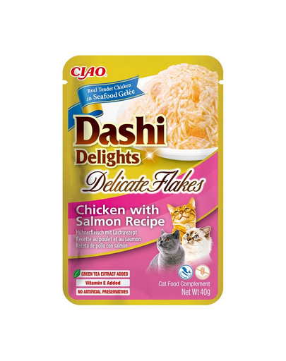 INABA Cat Dashi Delights Delicate Flakes Kurczak i łosoś 40g
