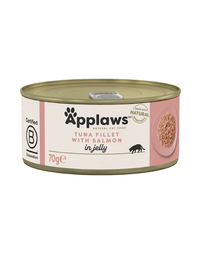 APPLAWS Cat Tonhalfilé és lazac zselében 70g