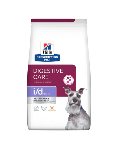 HILL'S Prescription Diet Canine i/d Low Fat Digestive Care Chicken 4 kg érzékeny emésztőrendszerű kutyák számára