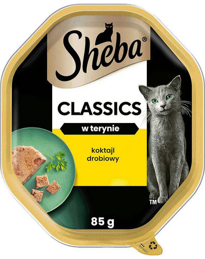 SHEBA Classics 22x85g Baromfi koktél - nedves pástétom macskaeledel