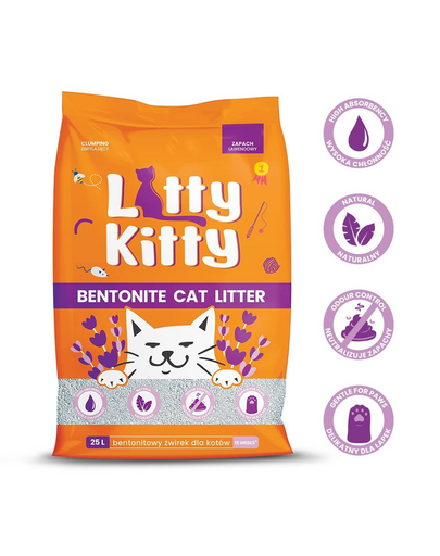 LITTY KITTY Bentonit alom levendula 25 l (20 kg)