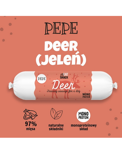 PAKA ZWIERZAKA PEPE Meat Snack Szarvaskolbász kutyáknak 200g