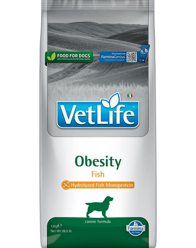 FARMINA Vet Life Obesity Fish diétás eledel felnőtt kutyáknak 12 kg