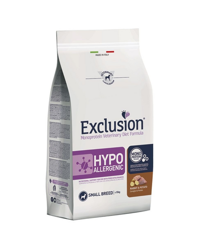 EXCLUSION Hipoallergén kis fajták kis fajtáknak 2 kg-os nyulakkal