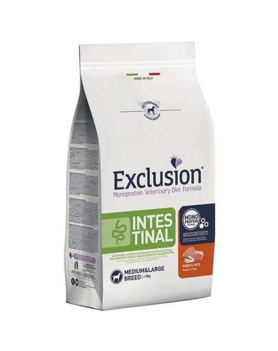 EXCLUSION Intestinal medium large breeds sertéshússal közepes és nagytestű kutyafajták számára 12 kg