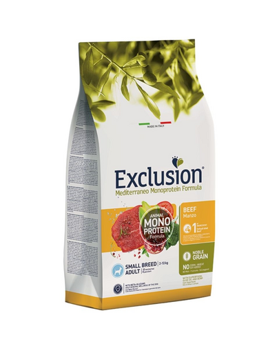 EXCLUSION MonoProtein Noble Grain small breeds dogs marhahústáp kistestű fajtáknak 2 kg
