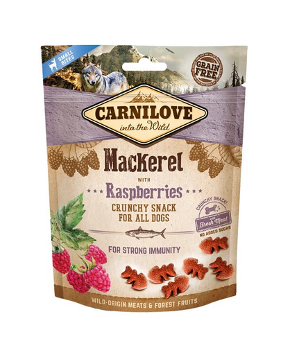 CARNILOVE Crunchy snacks Ropogós finomságok makréla és málna 200 g