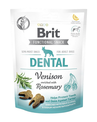 BRIT Care Dog Functional snack Dental Venison 150g vadétel az egészséges fogakért