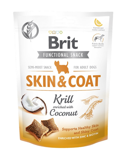 BRIT Care Dog Functional Snack Skin&Coat Krill csemege krillel a szőrzetért 150g