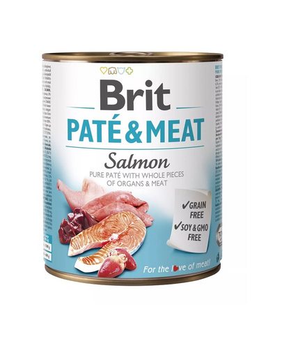 BRIT Pate&Meat salmon 800 g lazacpástétom kutyáknak