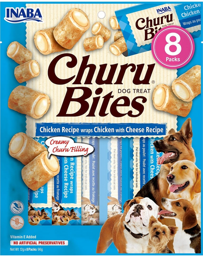 INABA Churu Bite Chicken 8x12g csirke- és sajtos wrapok kutyáknak