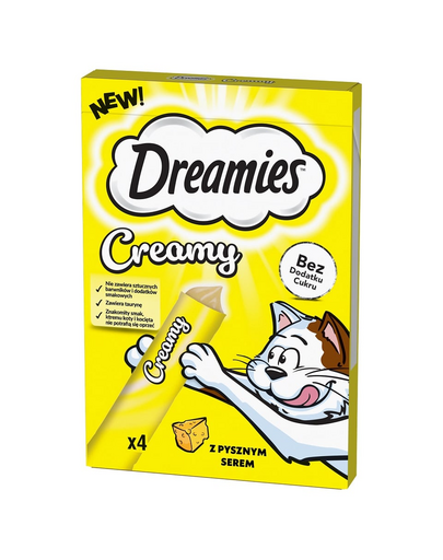 DREAMIES Creamy kiegészítő eledel ízletes sajttal macskáknak 4x10 g