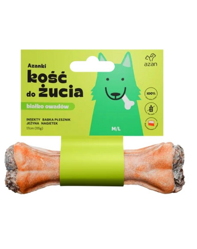 AZANKI Kutyának szánt csont rovarokkal és szederrel M/L 17cm