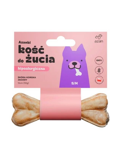 AZANKI Ló bőréből készült csont kutyáknak S/M 12cm