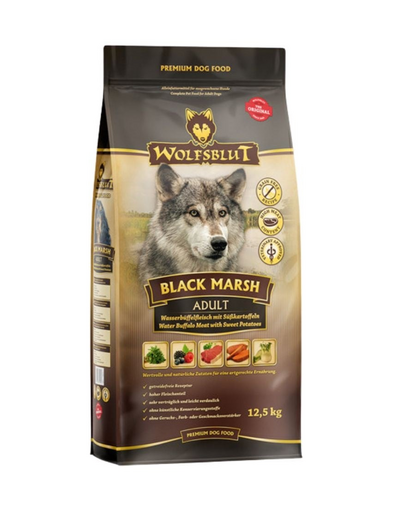 WOLFSBLUT Black Marsh Adult száraz kutyatáp vízibivalyhússal és édesburgonyával 12,5 kg