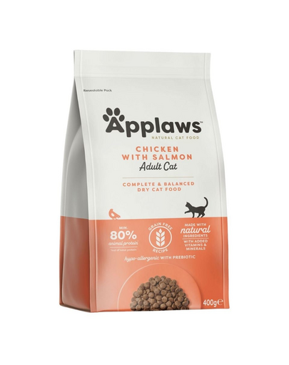 APPLAWS száraz táp macskáknak, csirke és lazac 400g