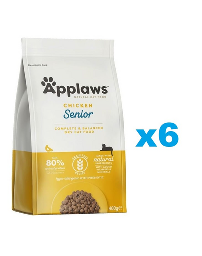 APPLAWS Cat Senior Chicken 2,4 kg (6x400 g) csirkével idősebb macskáknak
