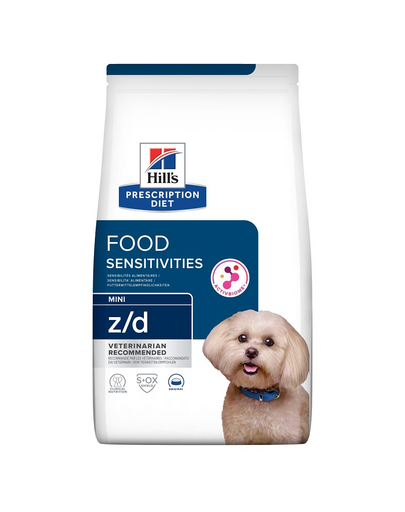 HILL'S Prescription Diet Canine z/d Mini Food Sensitivities 6 kg kis testű kutyák számára érzékeny emésztőrendszerrel