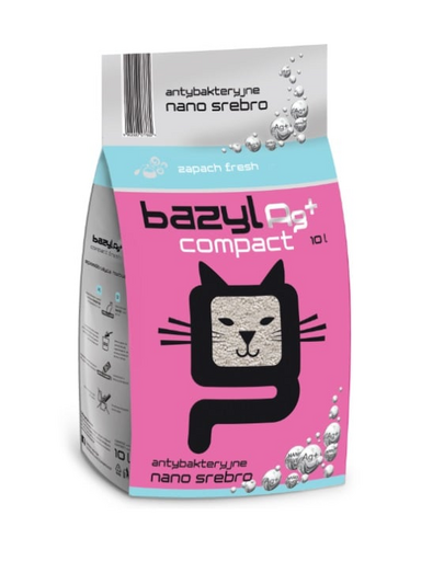 BAZYL Ag+ Compact Fresh 10 L nano ezüsttel dúsított, friss illatú bentonit macskaalom