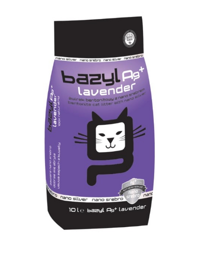 BAZYL Ag+ Lavender 10 L Bentonit alom nano ezüsttel és levendula illattal macskák számára