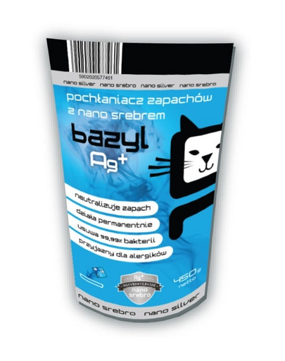 BAZYL Ag+ Bentonit-szagelnyelő macskák számára 450 g