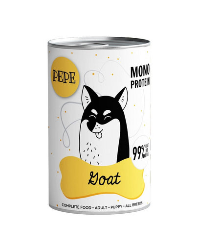 PAKA ZWIERZAKA PEPE Goat 99% (kecske) 400g monoprotein élelmiszer