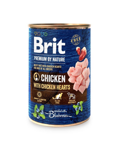 BRIT Premium by Nature Chicken and hearts 400 g csirke és szív természetes kutyaeledel