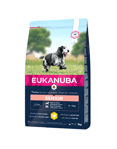 EUKANUBA Caring Senior Medium Breed friss csirkében gazdag 3kg