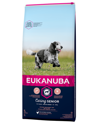 EUKANUBA Caring Senior Medium Breed friss csirkében gazdag 15kg