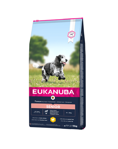 EUKANUBA Caring Senior Medium Breed friss csirkében gazdag 15kg