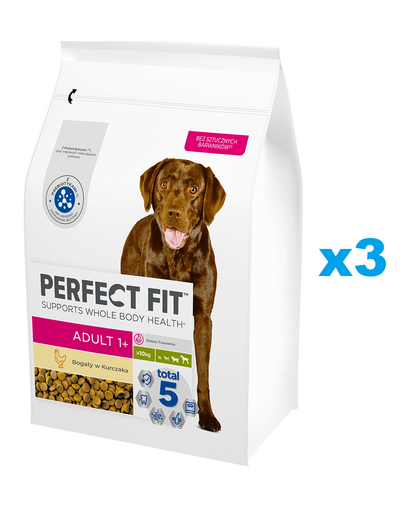 PERFECT FIT (Adult 1+) 3x2,6kg csirkével közepes és nagytestű kutyáknak