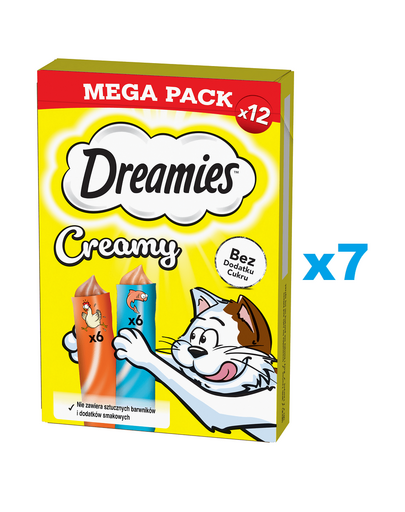 DREAMIES Creamy MEGA PACK kiegészítő takarmány csirkével és lazaccal 84x10 g